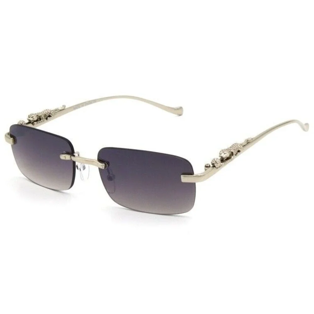 Sunglasses Women Silver Frame Black‎ Lens Outdoor UV400 Protection Square Lentes